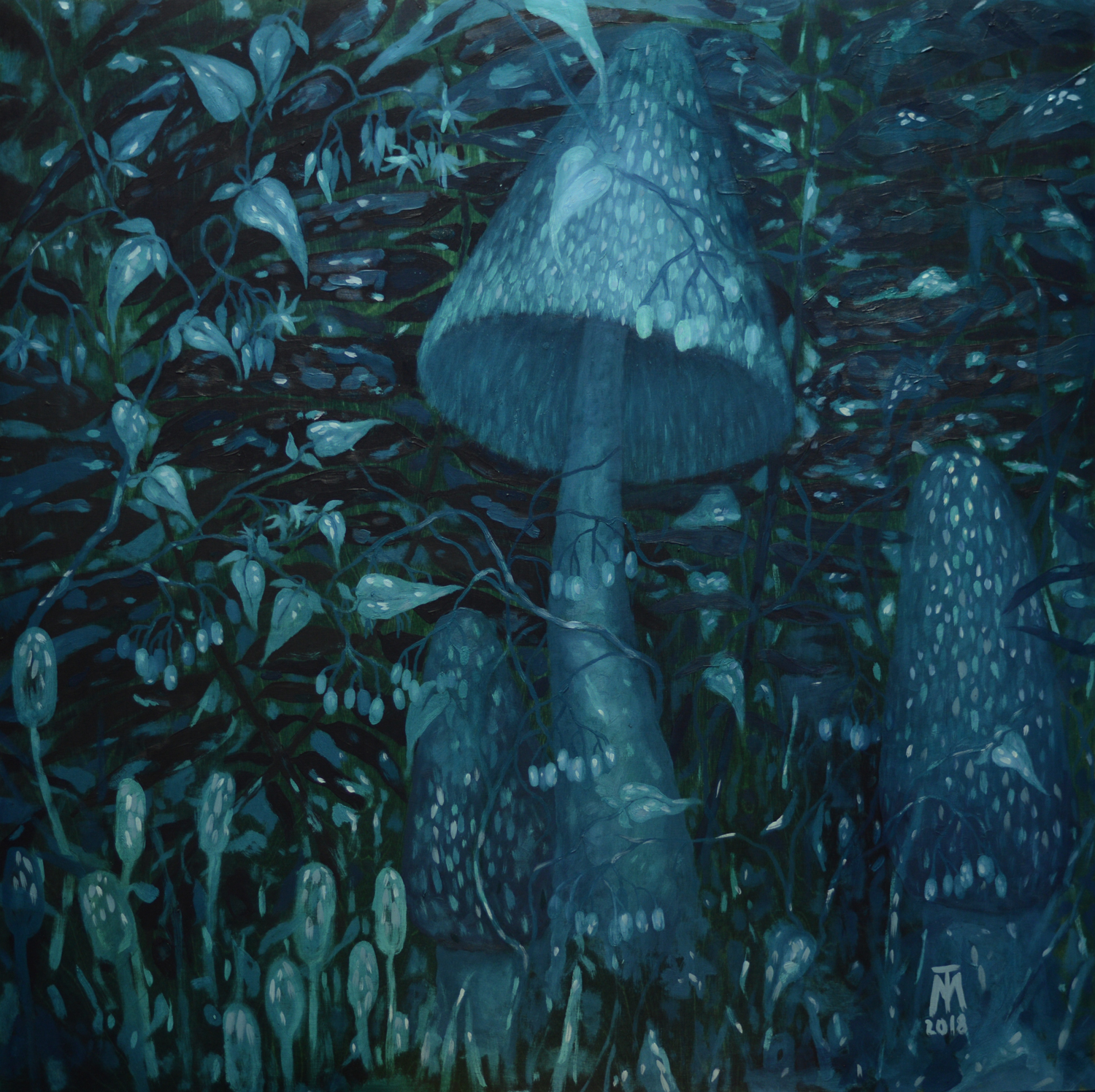 Suur seen · õli vineeril, 2018 · 100 × 100 cm