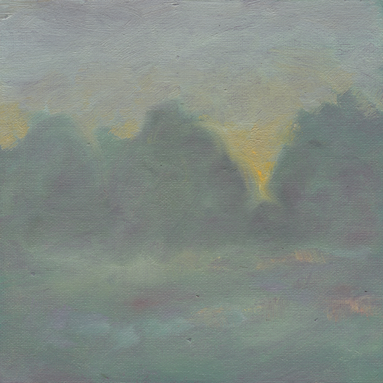Hommik · õli papil, 2023 · 20 × 20 cm