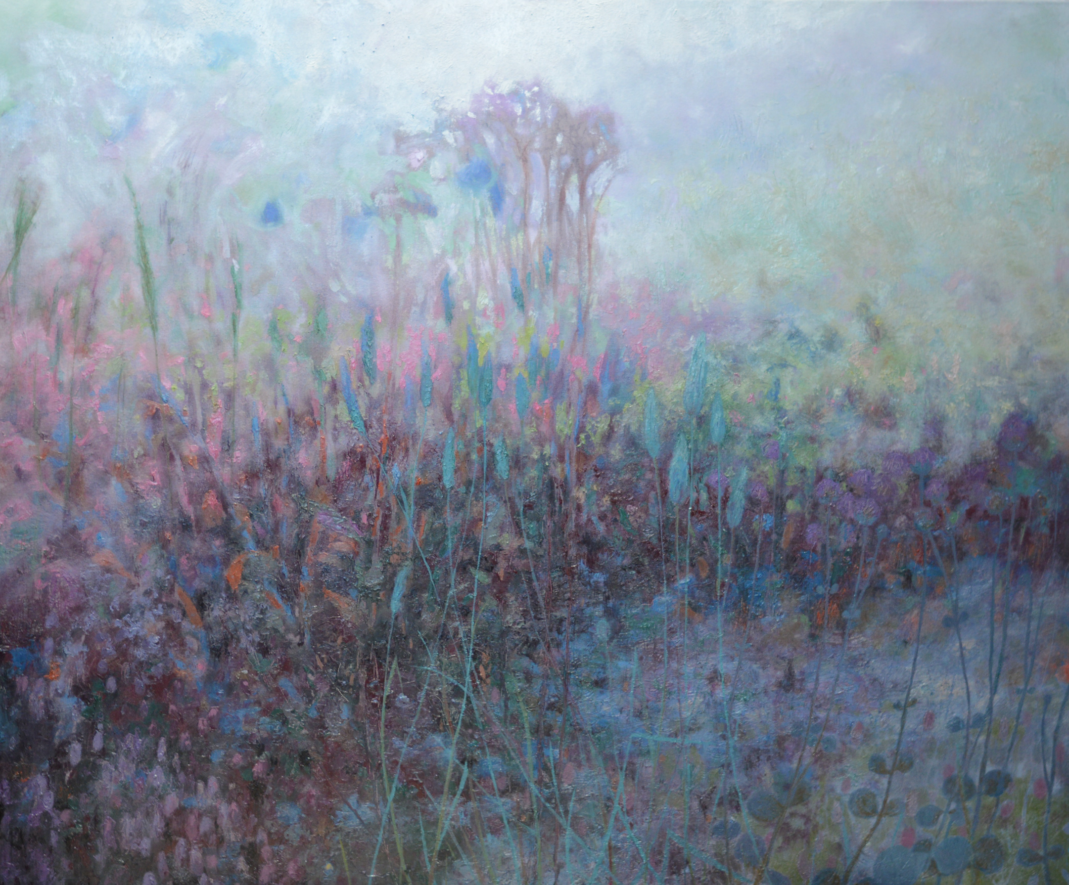 Niidul · õli lõuendil, 2023 · 100 × 120 cm